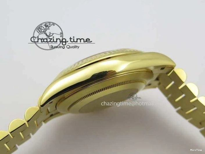 MiroTime 0219 DayDate 40mm BP-Maker 228238 YG Wrapped Gold Roman Dial (Fluted Bezel) On YG Bracelet ETA Attractive 3848